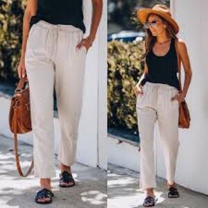 NWT Vici Linen Viscose Blend Pants Medium